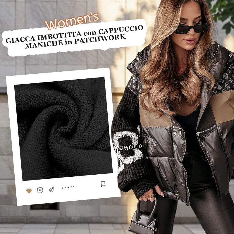 Giacca Puffer Patchwork Donna
