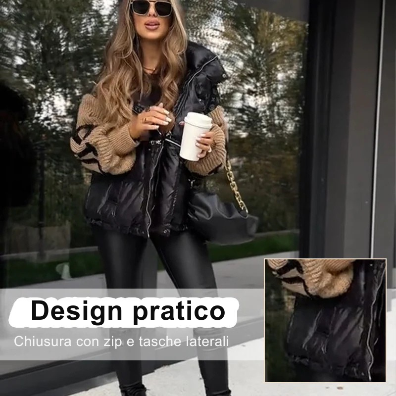 Giacca Puffer Patchwork Donna