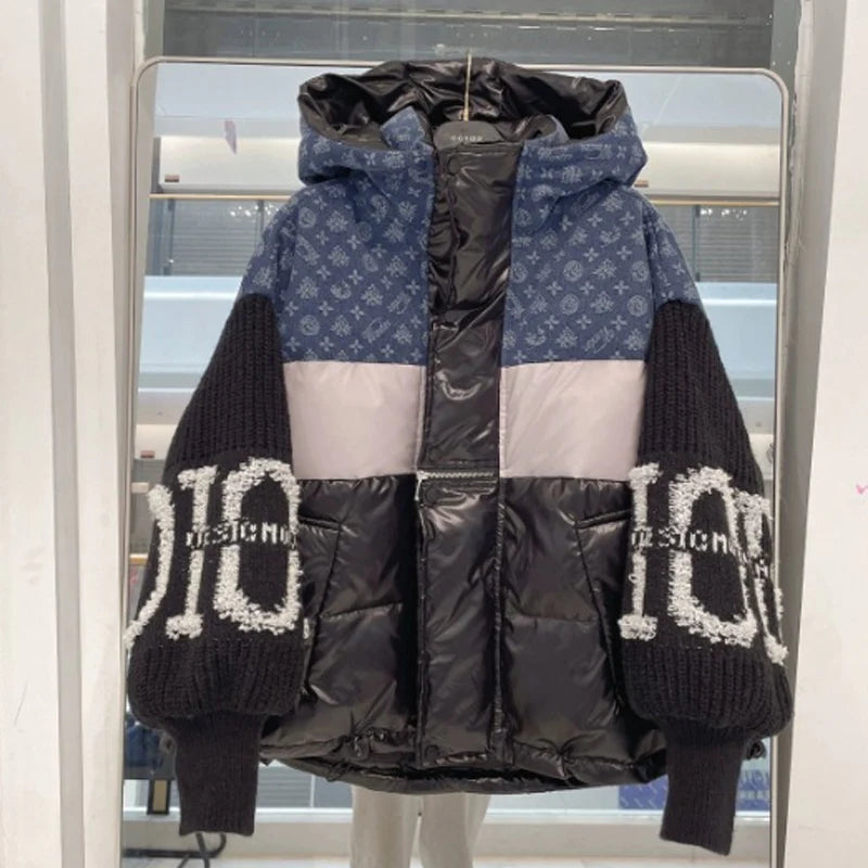 Giacca Puffer Patchwork Donna