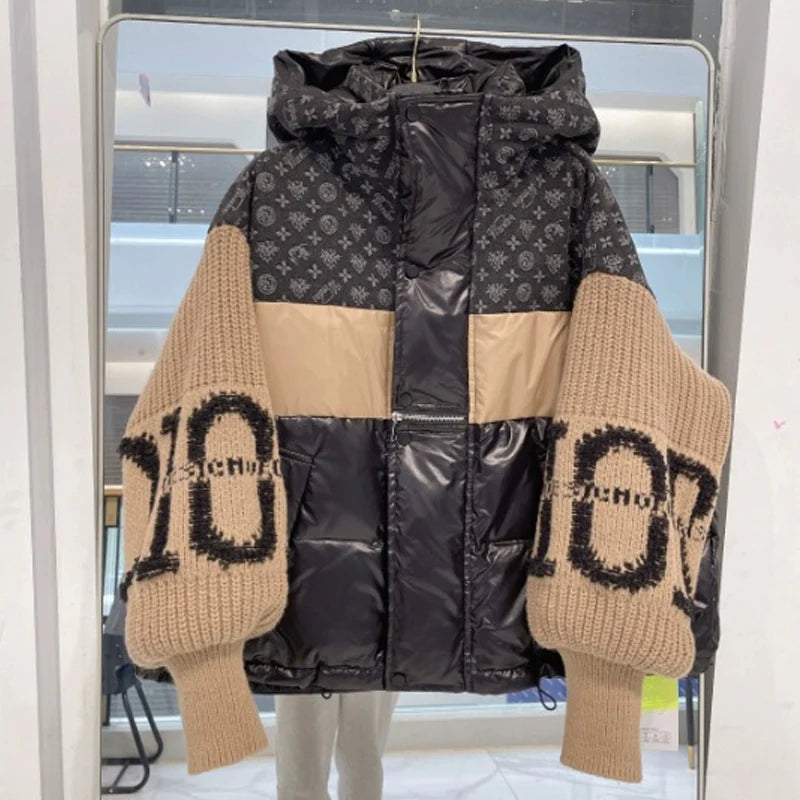 Giacca Puffer Patchwork Donna